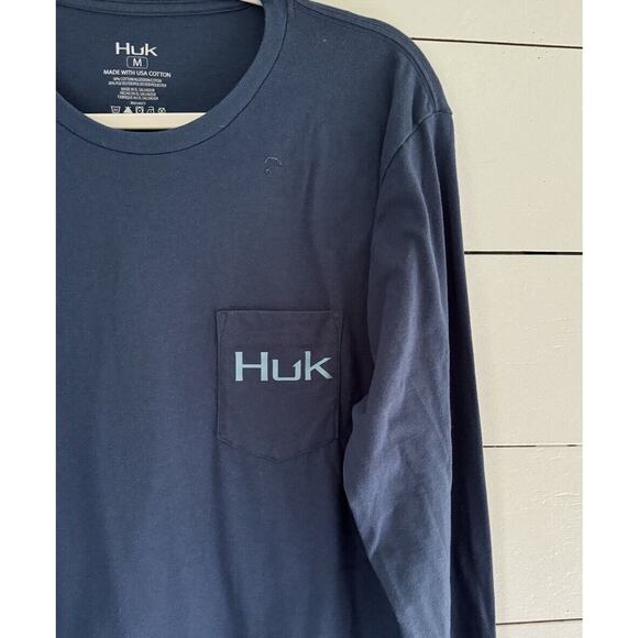 Huk Fishing Men's Offshore Shield Long Sleeve Pocket Tee Size Medium - Picture 4 of 9